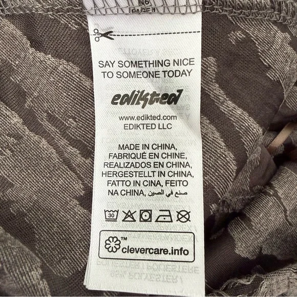 Women’s Edikted Shredded Backless Halter Mini Dress Deep V-Neck Grunge Small - Picture 12 of 16